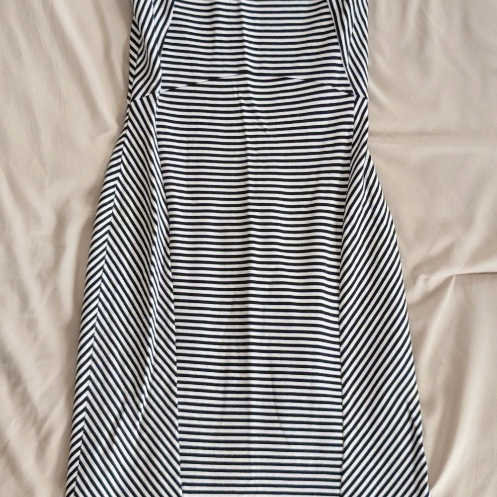 Banana Republic Monochrome Striped Midi Dress